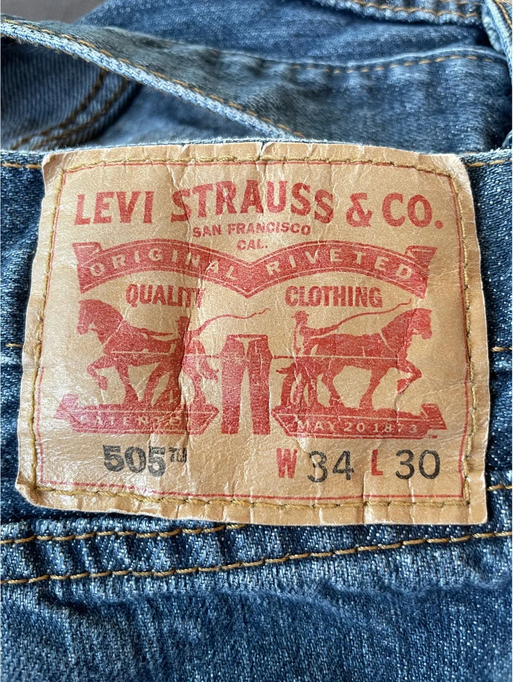 Levi's 505 Regular Fit Jeans Men's 34x25* Medium Wash Straight Leg
